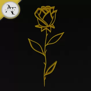 Rose - Line Art - 2D Wall Art Decor