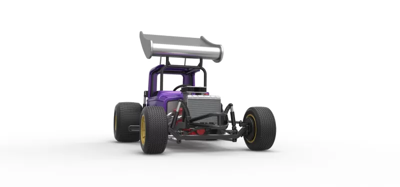 Vintage Winged Supermodified stock car for Dirt Scale 1:25 - Model preview 27