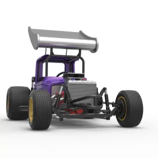 Vintage Winged Supermodified stock car for Dirt Scale 1:25 - Model thumbnail 27