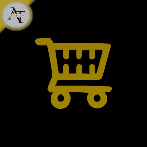 Simple Shopping Cart Symbol - 2D Art - Model preview 1