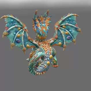 Ocean Bloom Dragon STL File for 3D Print - Model thumbnail 8