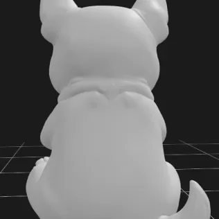 Bulldog Holding a Gift Basket - Model thumbnail 4