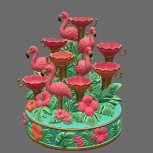 Flamingo Jewelry Organizer STL File for 3D Print - Model thumbnail 7