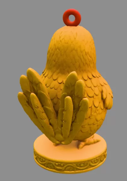 Cute Blue Bird with Heart STL – Adorable 3D Printable Ornament - Model preview 6