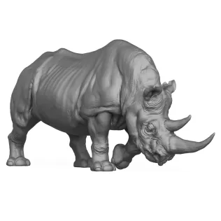 3D Printable Wild Animal Rhinoceros - Model thumbnail 4