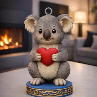 Cute Koala with Heart – 3D Printable STL File - Model thumbnail 2