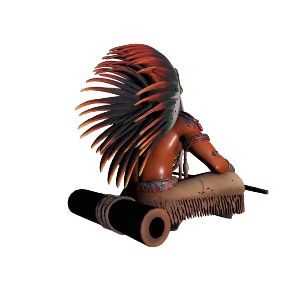 Apache Warrior Man 3D Model - Model preview 4