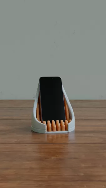 Cyberpunk Phone Stand – Futuristic 3D Printed Smartphone Dock & - Model preview 2