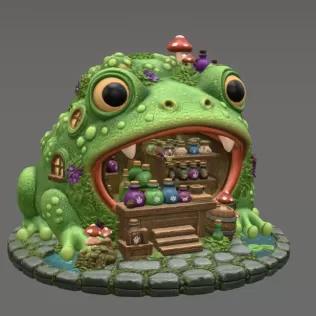 Frog Alchemist Apothecary STL File for 3D Print - Model thumbnail 7