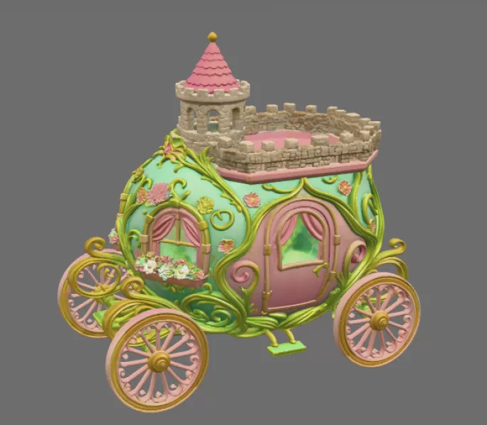 Fantasy Egg Carriage House – STL File 3D Printable - Model preview 3