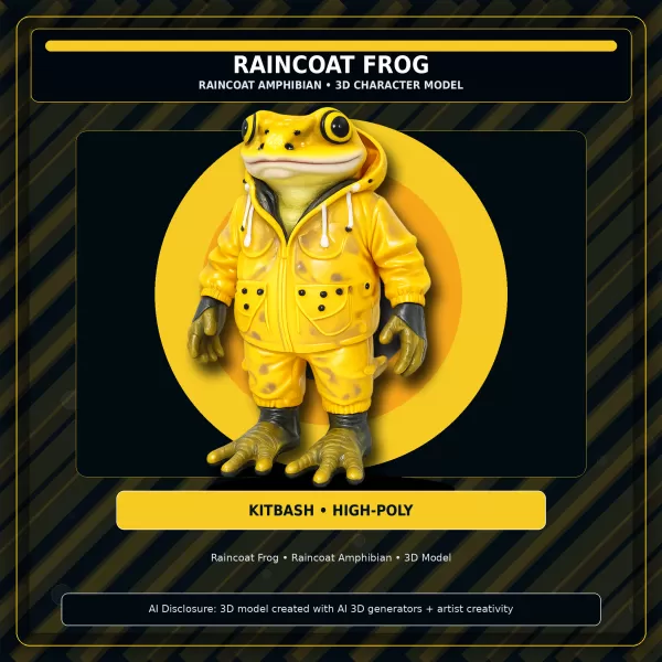 Frog & Shark Creature Pack – Amphibian Ocean Character Kitbash - Model preview 4