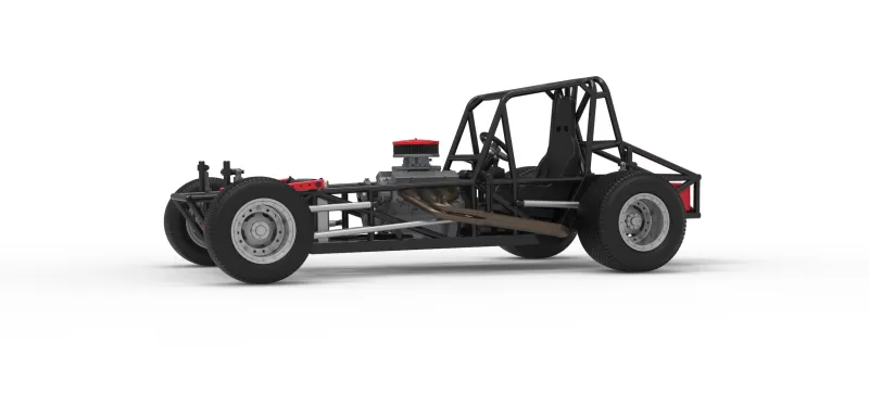 Vintage Dirt Modified stock car Base Version 6 Scale 1:25 - Model preview 2