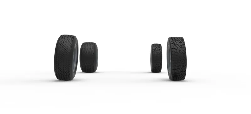 Wheel set of BriSCA Formula 1 Stock Car for Dirt V2 Scale 1:25 - Model preview 3