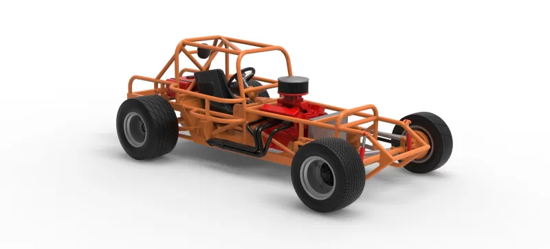 Vintage Dirt Modified stock car Base Version 8 Scale 1:25 - Model preview 21