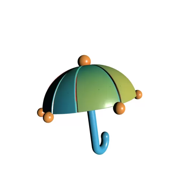 3D Printable Umbrella Model STL - Model preview 4
