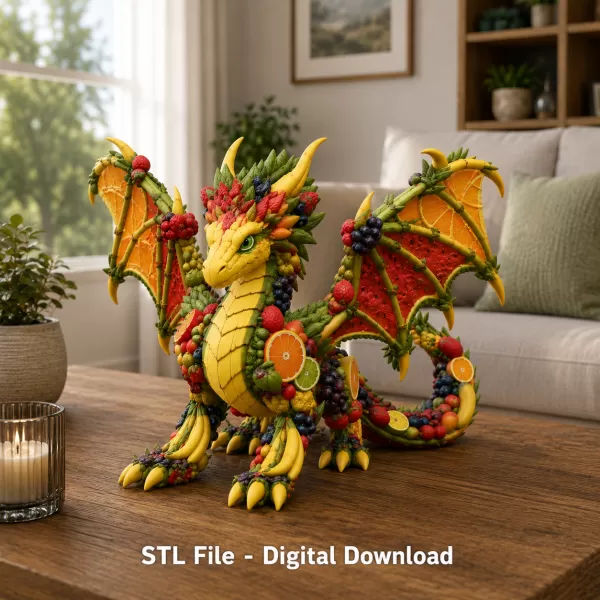 Fruit Harvest Dragon STL File for 3D Print - Model preview 3