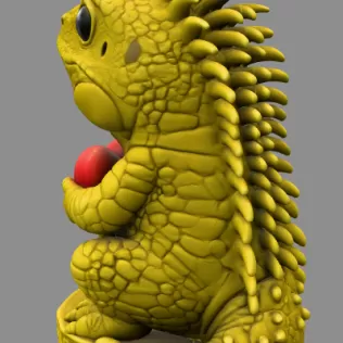 Cute Iguana with Heart – 3D Printable STL File - Model thumbnail 4