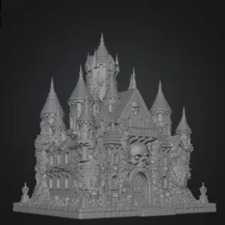 Skull Bloom Castle STL File for 3D Print - Model thumbnail 12