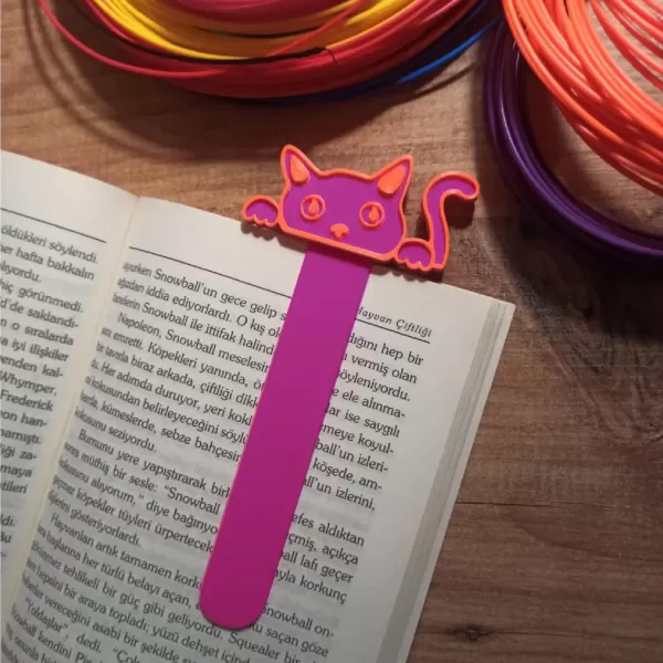 Cat Head BookMark, Cute BookMark 3D STL File, Cat Lover Gift - Model preview 7