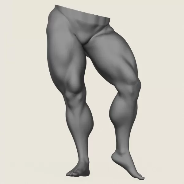 Muscular Man Leg Pose 05 - Model preview 1
