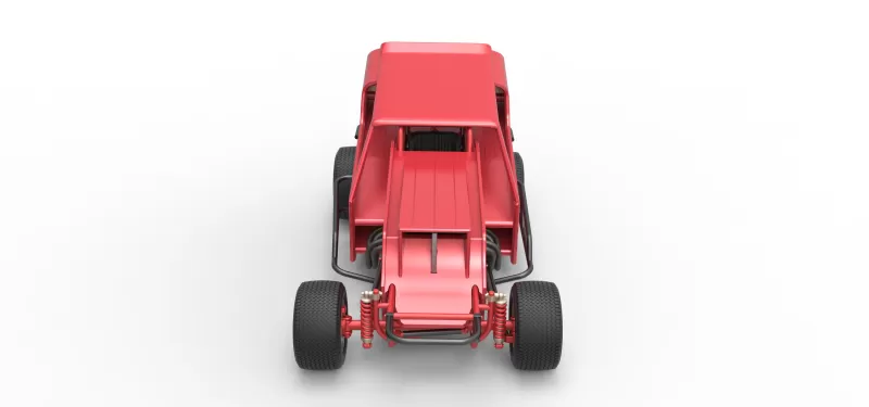 Vintage Dirt Modified stock car Version 4 Scale 1:25 - Model preview 8