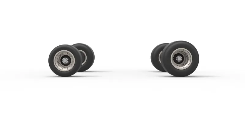 Wheel set of Vintage Asphalt Supermodified V2 Scale 1:25 - Model preview 4