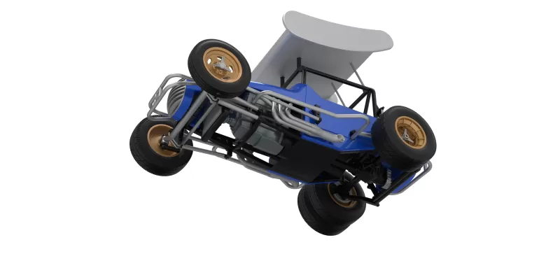 Vintage Winged Supermodified stock car for Dirt V2 Scale 1:25 - Model preview 4