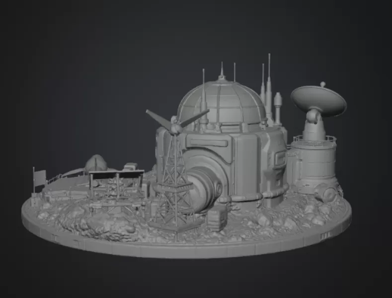 Mars Colony Command Base STL File for 3D Print - Model preview 13