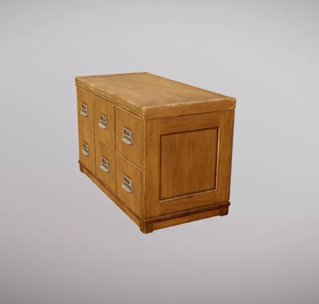 Vintage Wooden Drawer - Model preview 4