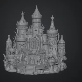 Coral Kingdom Fantasy Castle STL File for 3D Print - Model thumbnail 15