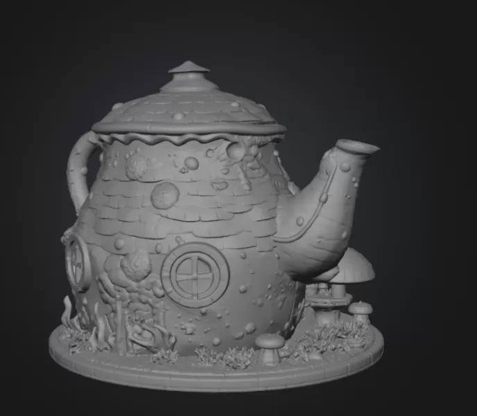 Enchanted Teapot Cottage STL File for 3D Print - Model preview 17