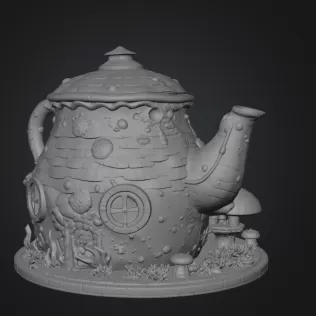 Enchanted Teapot Cottage STL File for 3D Print - Model thumbnail 17