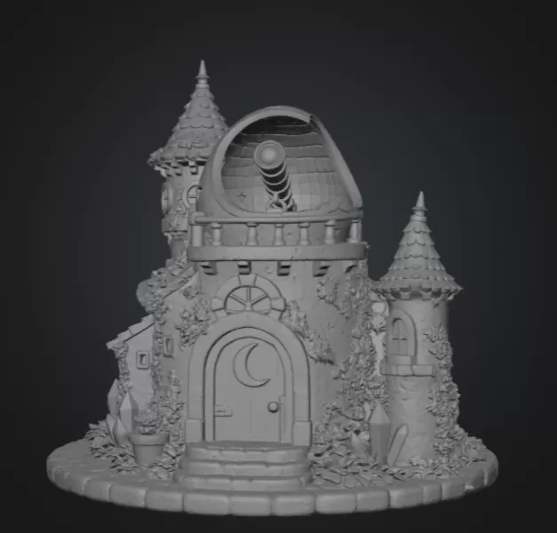 Enchanted Moon Observatory STL File for 3D Print - Model preview 8