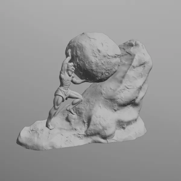 Sisyphus Bookends - Model preview 6