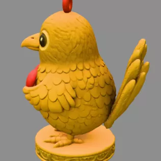 Cute Blue Bird with Heart STL – Adorable 3D Printable Ornament - Model thumbnail 5