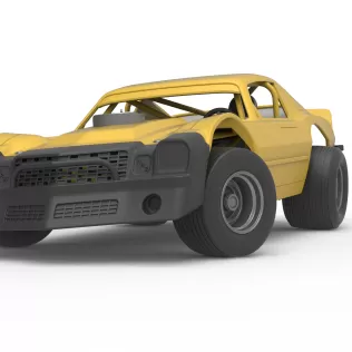 Vintage Dirt late model Race car V2 while turning Scale 1:25 - Model thumbnail 6