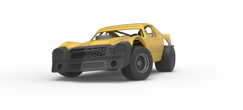 Vintage Dirt late model Race car V2 while turning Scale 1:25 - Model preview 6