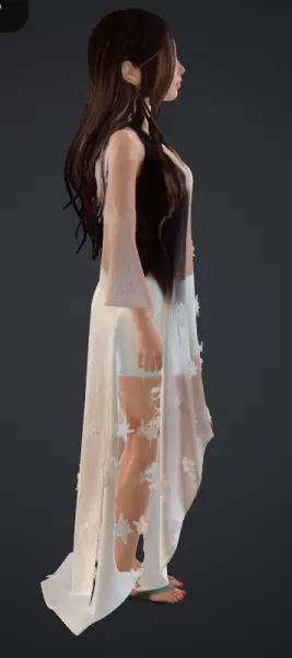 Frau im durchsichtigen kleid - Model preview 2