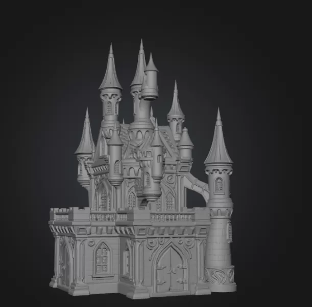 Enchanted Fantasy Castle Miniature STL File for 3D Print - Model preview 8