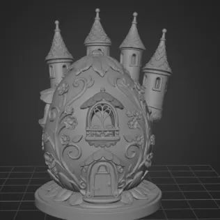 Fantasy Egg Castle House - STL File 3D Printable - Model thumbnail 7