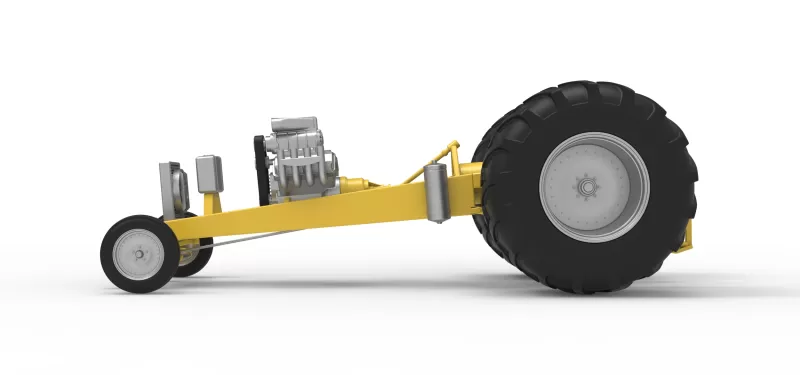 Vintage Pulling tractor Base Version 2 Scale 1:25 - Model preview 9