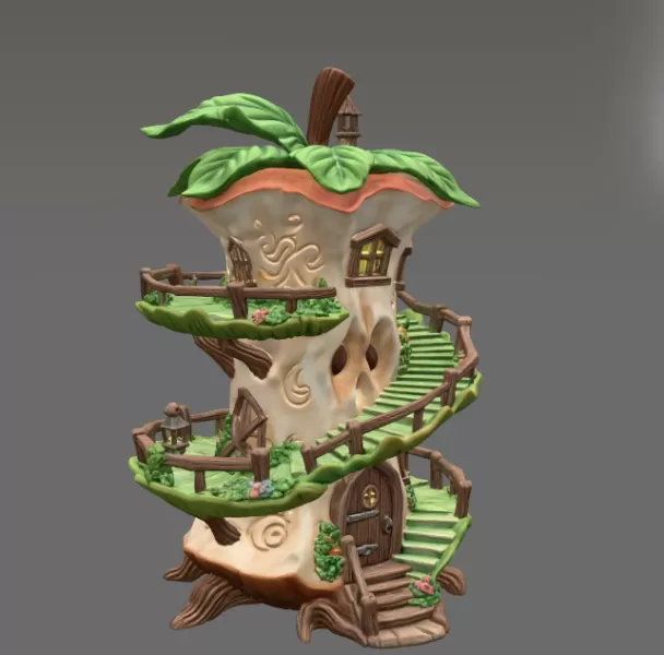 Enchanted Apple Core House STL File for 3D Printing - Model preview 6