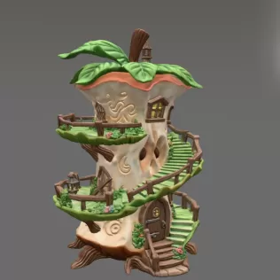 Enchanted Apple Core House STL File for 3D Printing - Model thumbnail 6