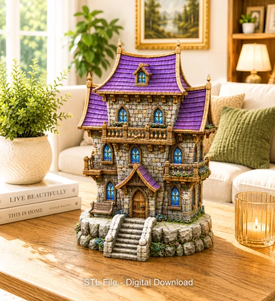 Fantasy Medieval House STL for 3D Printing - Model preview 2