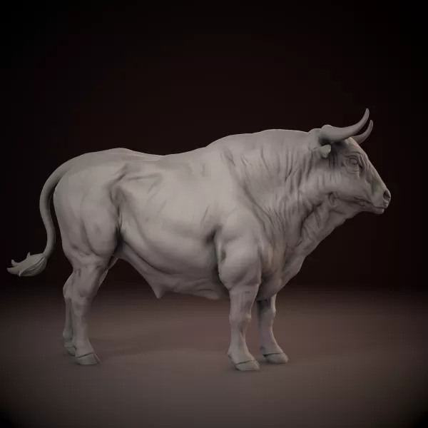 Ox bull 3D print model - Model preview 2