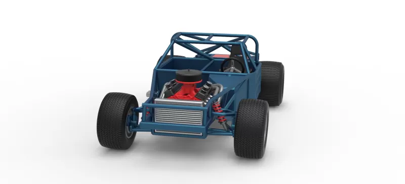 Vintage Dirt late model Race car Base Scale 1:25 - Model preview 5