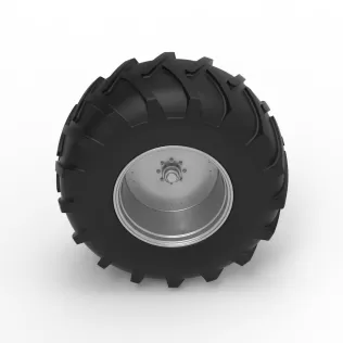 Rear wheel of Vintage Pulling tractor Version 4 Scale 1:25 - Model thumbnail 6