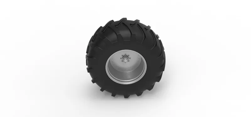 Rear wheel of Vintage Pulling tractor Version 4 Scale 1:25 - Model preview 6
