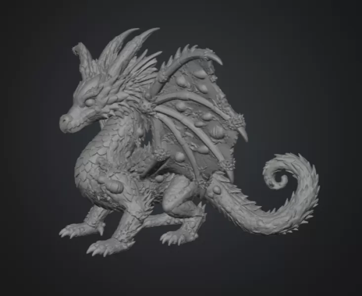 Ocean Bloom Dragon STL File for 3D Print - Model preview 12
