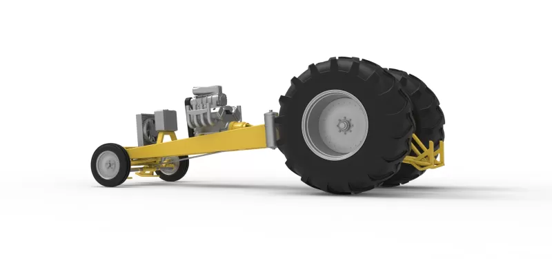 Vintage Pulling tractor Base Version 2 Scale 1:25 - Model preview 13